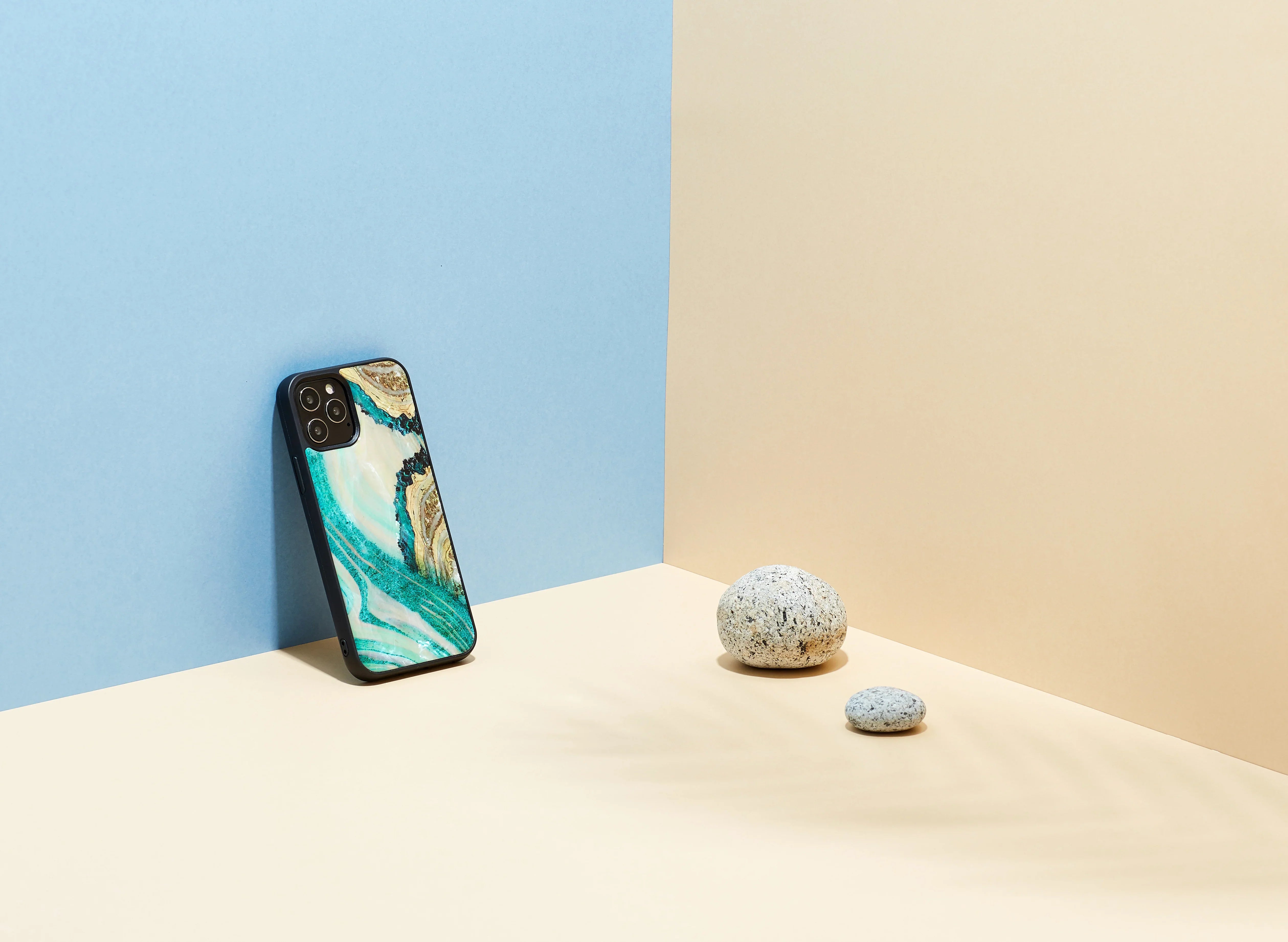 Ikins Case For iPhone 12 Pro Max - Aqua Agate - Tashqila Ikins Case For iPhone 12 Pro Max - Aqua Agate - Tashqila